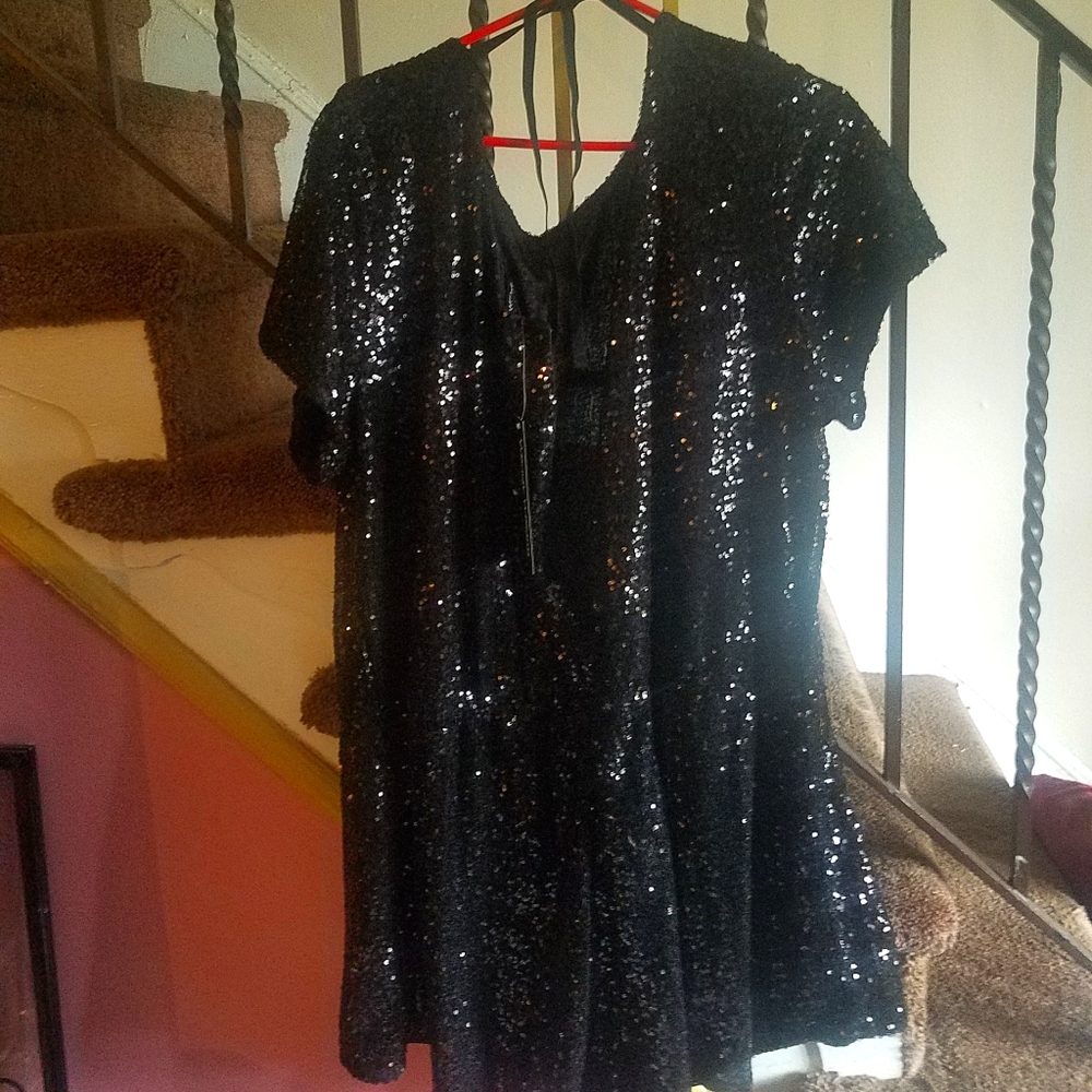 Blk Sequins Romper